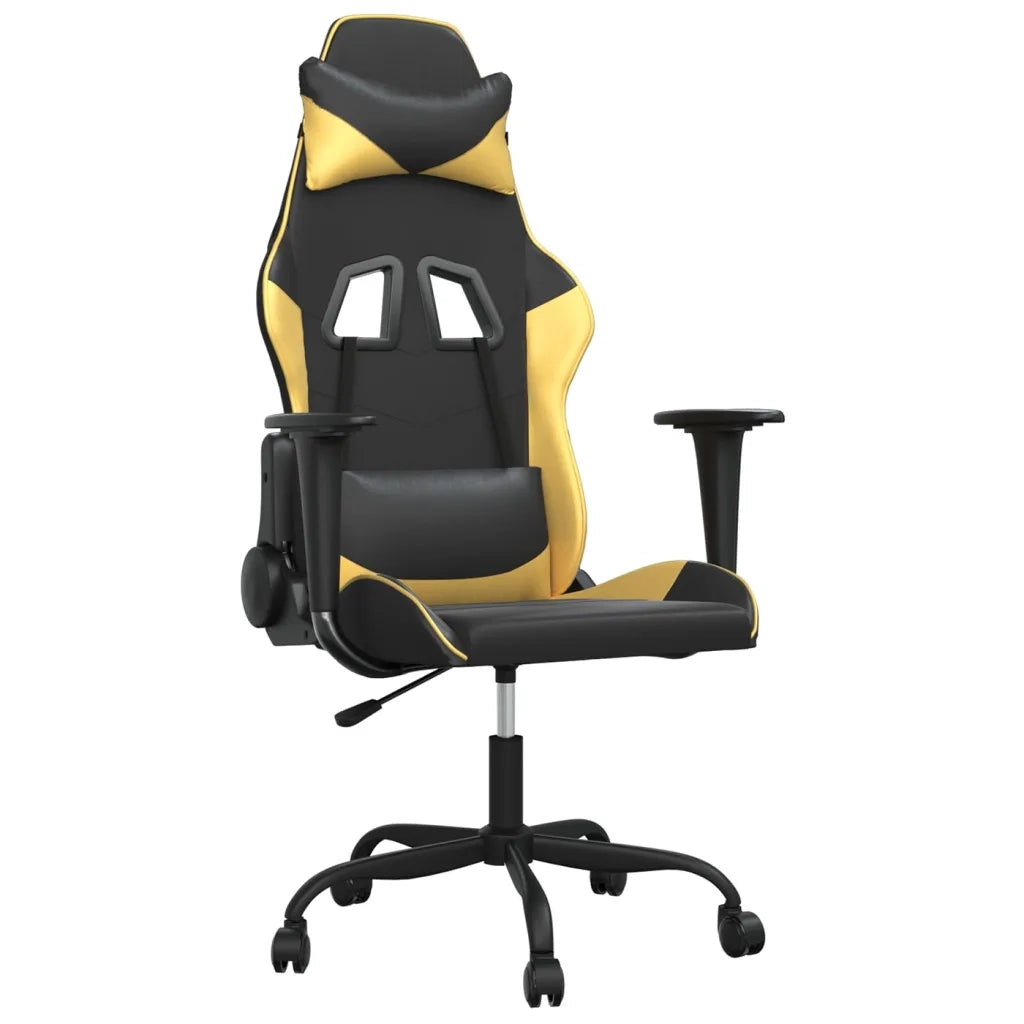 Sedia da Gaming | Sedia da e-sports Nera e Oro in Similpelle