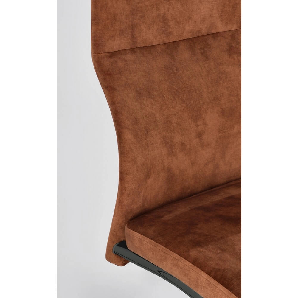 Set di 4 Sedie Imbottite in Velluto con Gambe in Acciaio - ASHER
