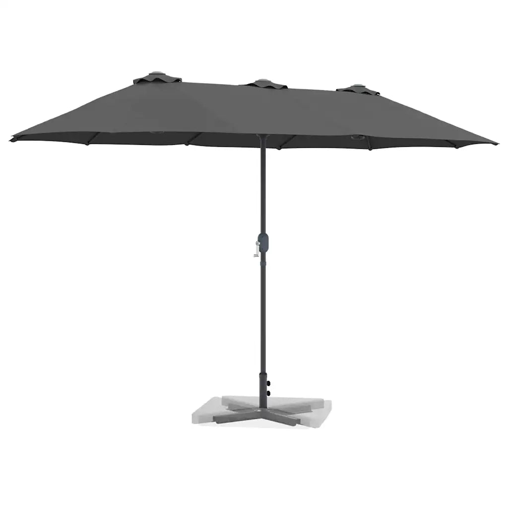 Ombrello da giardino-Ombrellone da spiaggia Antracite 370 x 197 x 239 cm
