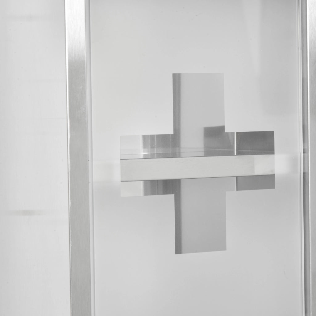Armadietto medicinali da parete ¨C Xylo ¨C acciaio inox con porta in vetro temperato, 3 ripiani, 20x12x58 cm