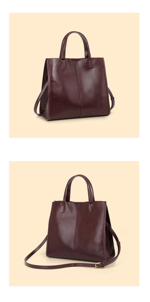 Borsa da donna in vera pelle marrone