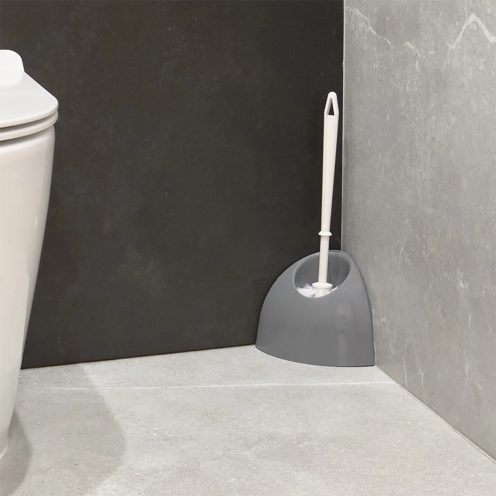 Portascopino wc angolare in Plastica grigio da appoggio