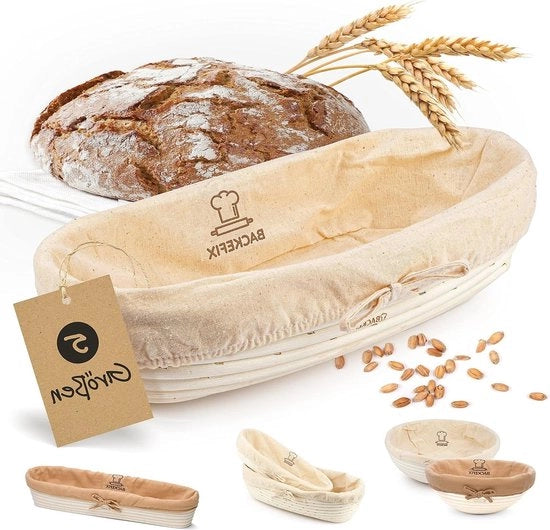 Frisdorso per pane - contenitore per lievitazione ovoidale per panificazione a forma allungata 36 cm