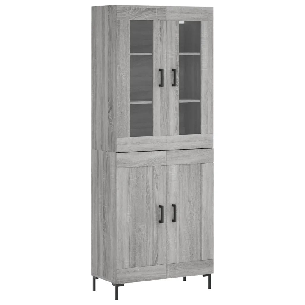 Credenza Grigio Sonoma 69,5x34x180 cm in Legno Multistrato 3198343