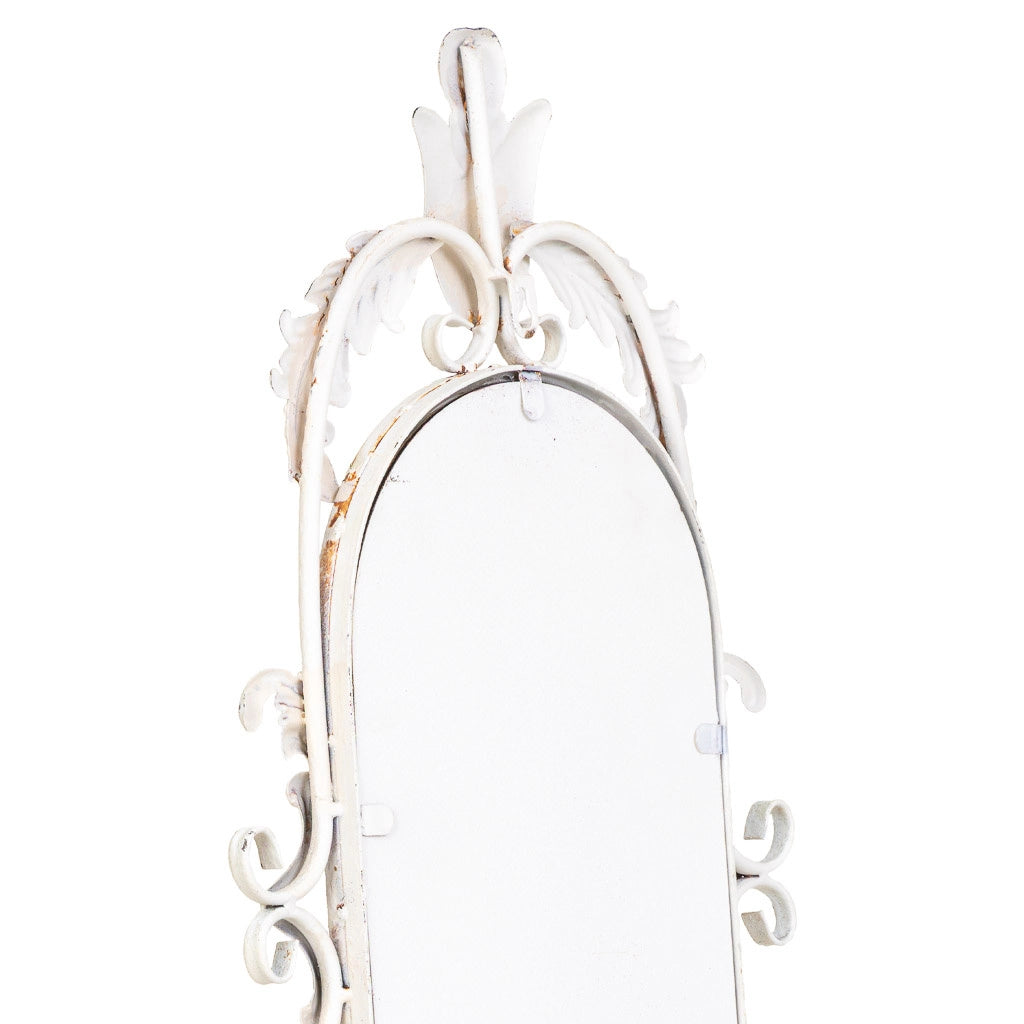 Specchio in legno e ferro bianco 41x2,5x128h cm