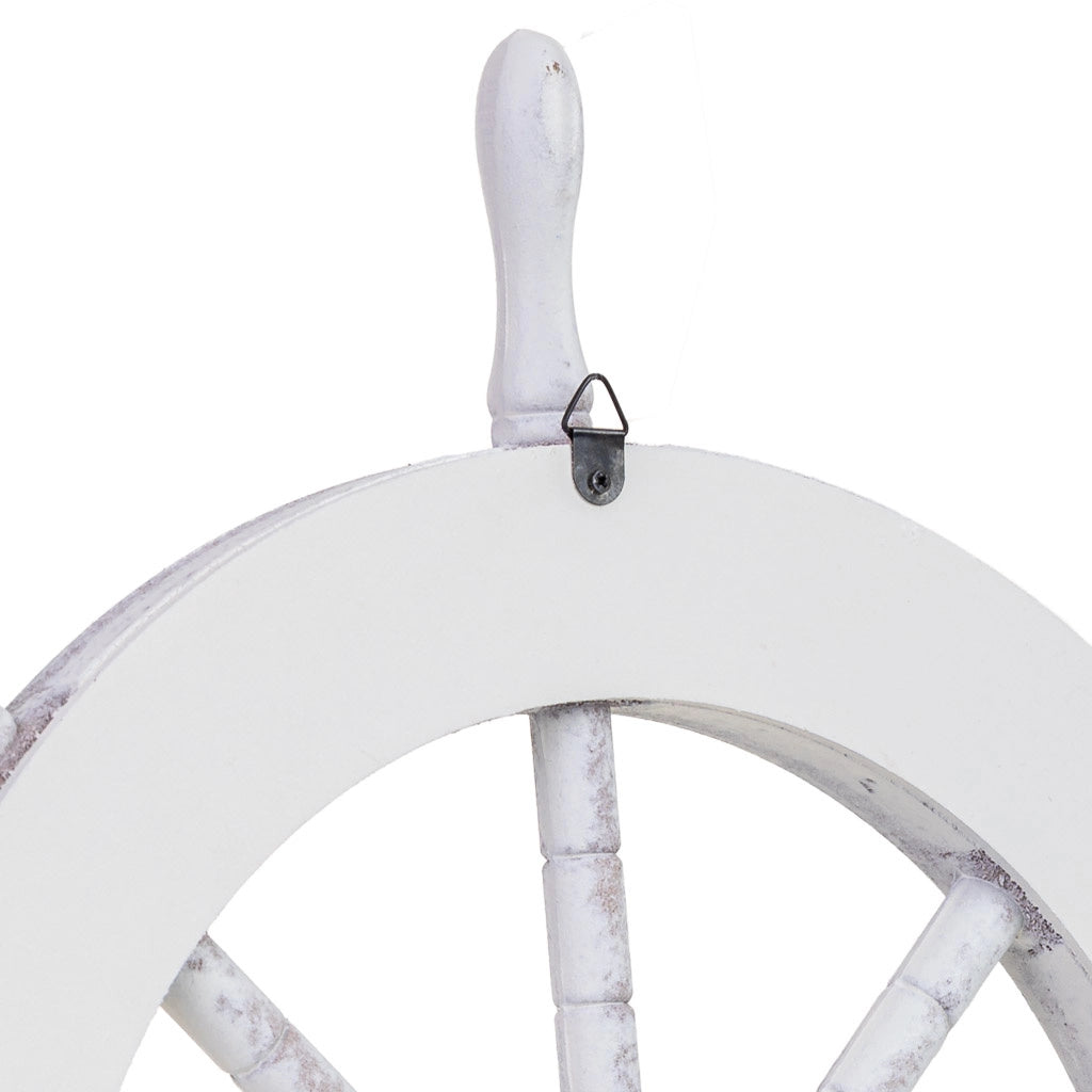 Decorazione timone in legno bianco 45x3x45h cm
