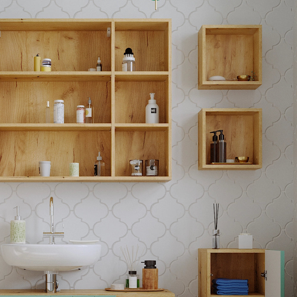 Vicco Libreria da parete Rovere 30 x 30 cm Set di 2