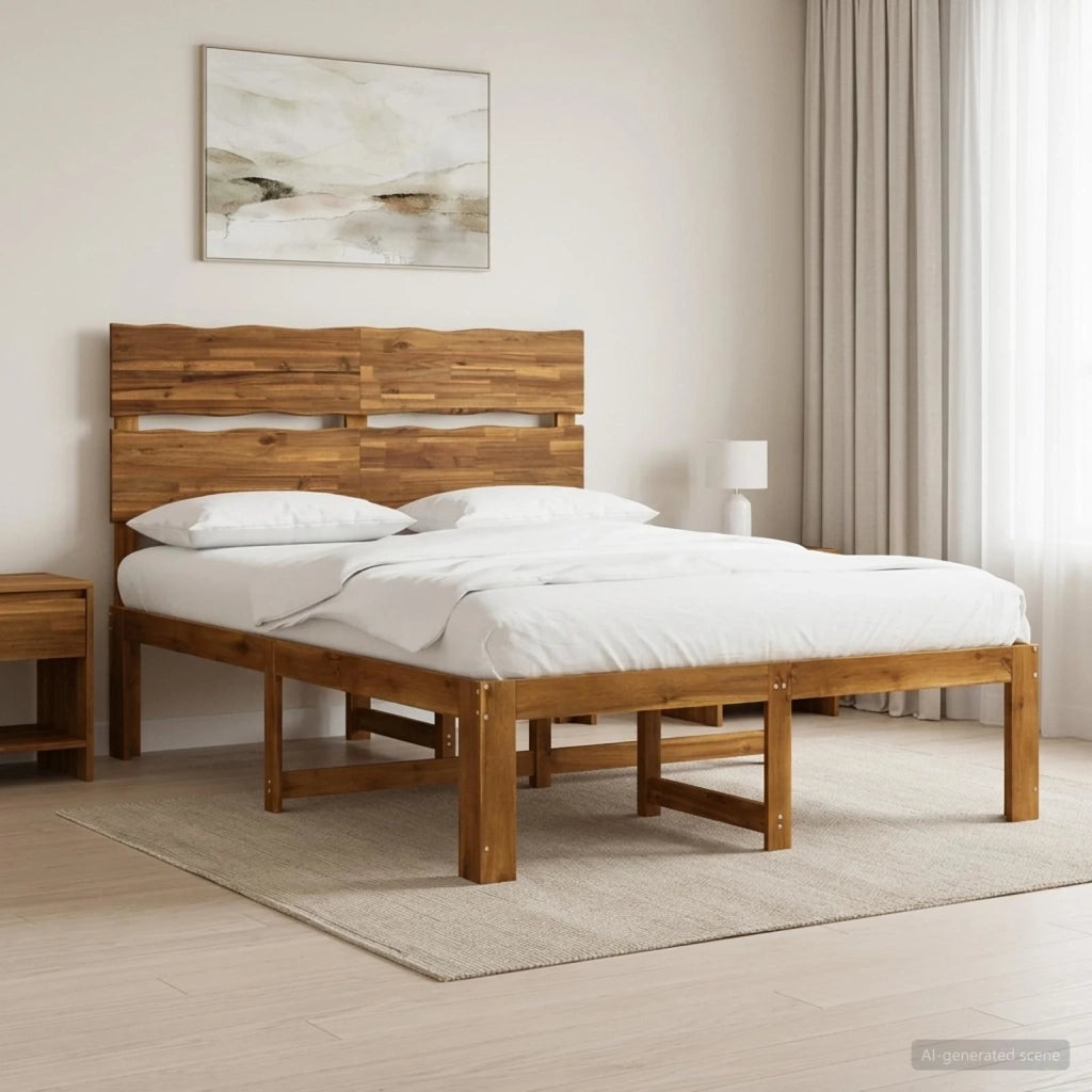 Letto matrimoniale con testiera ROSTOCK Naturale 140 x 190 cm 3405480