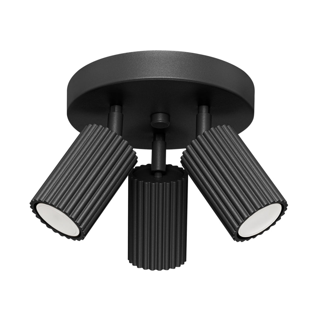 Plafoniera rotonda nera Ø20 3 spot orientabili GU10