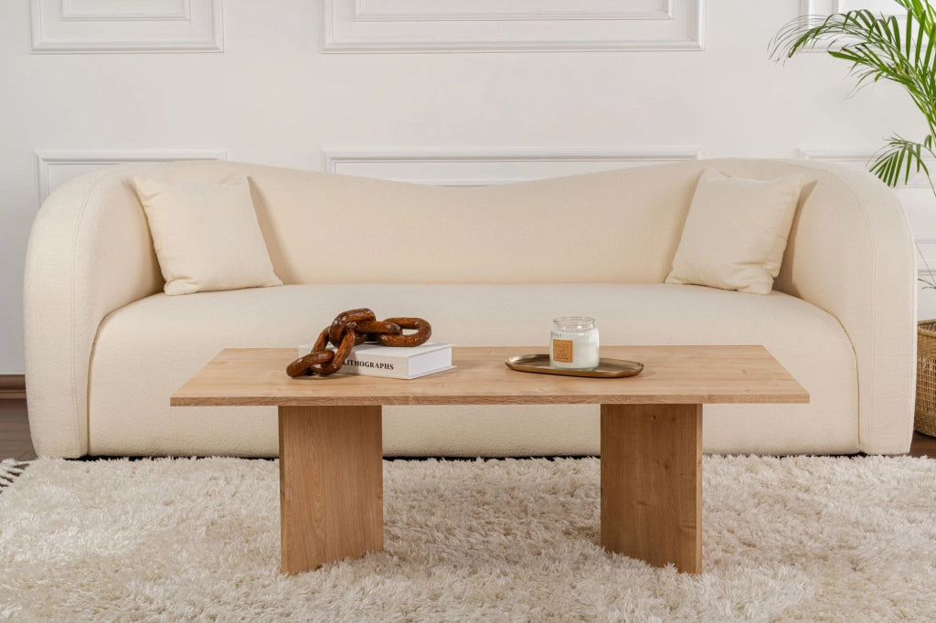Tavolino da caffè in legno "Sabin" - 60 x 119 x 40 cm - Rovere Zaffiro