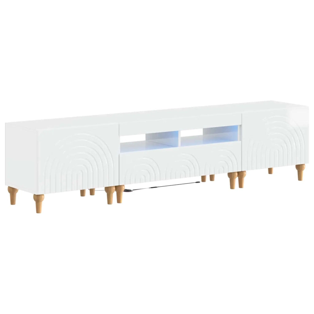 Mobile TV LED a 3 pezzi Bianco Lucido Legno ingegnerizzato 3416502