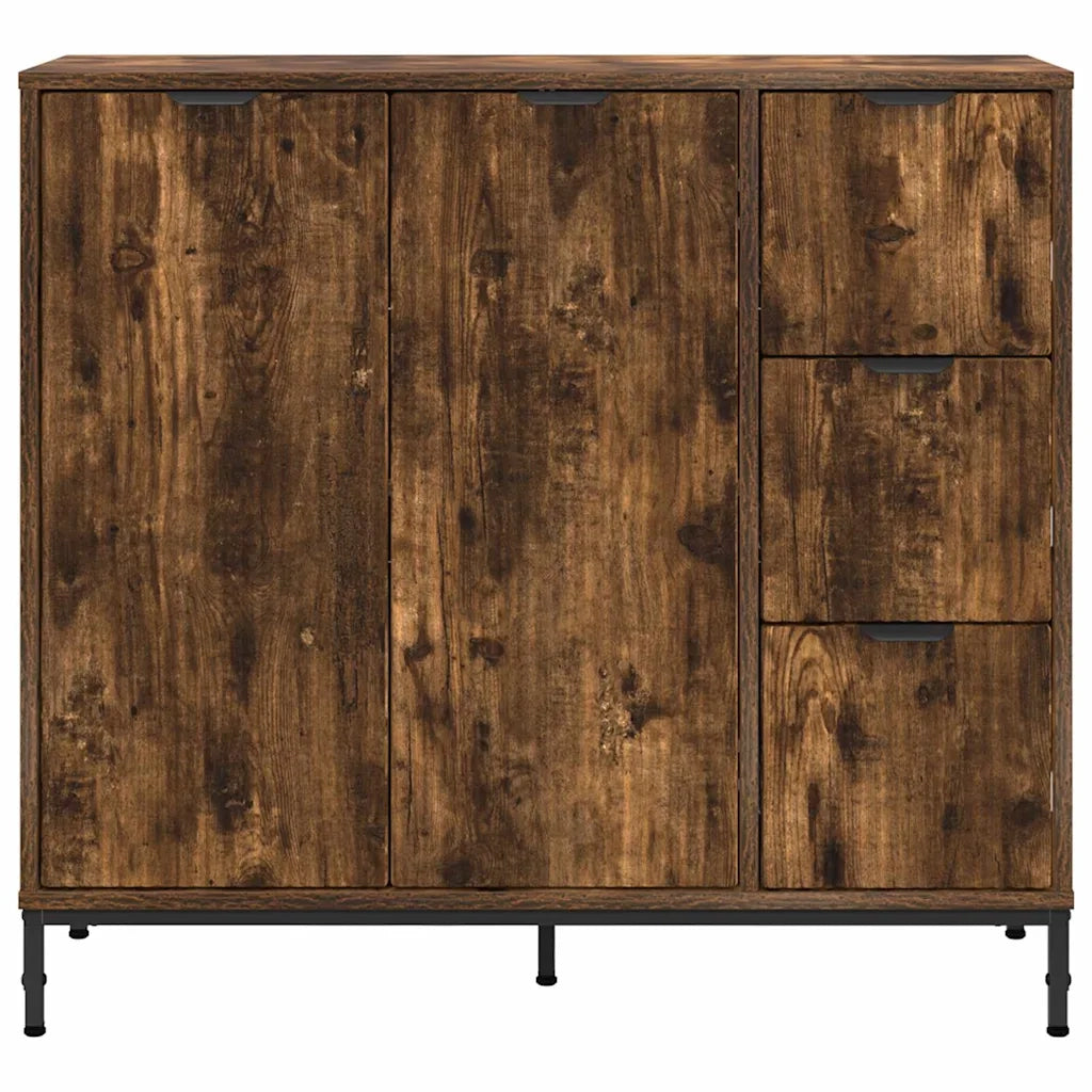 Credenza | Madia | Buffet da pranzo | Armadio da pranzo Rovere fum¨¦ 89,5 x 33 x 82 cm Legno multistrato