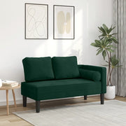 vidaXL Chaise Longue con Cuscini Verde Scuro in Velluto
