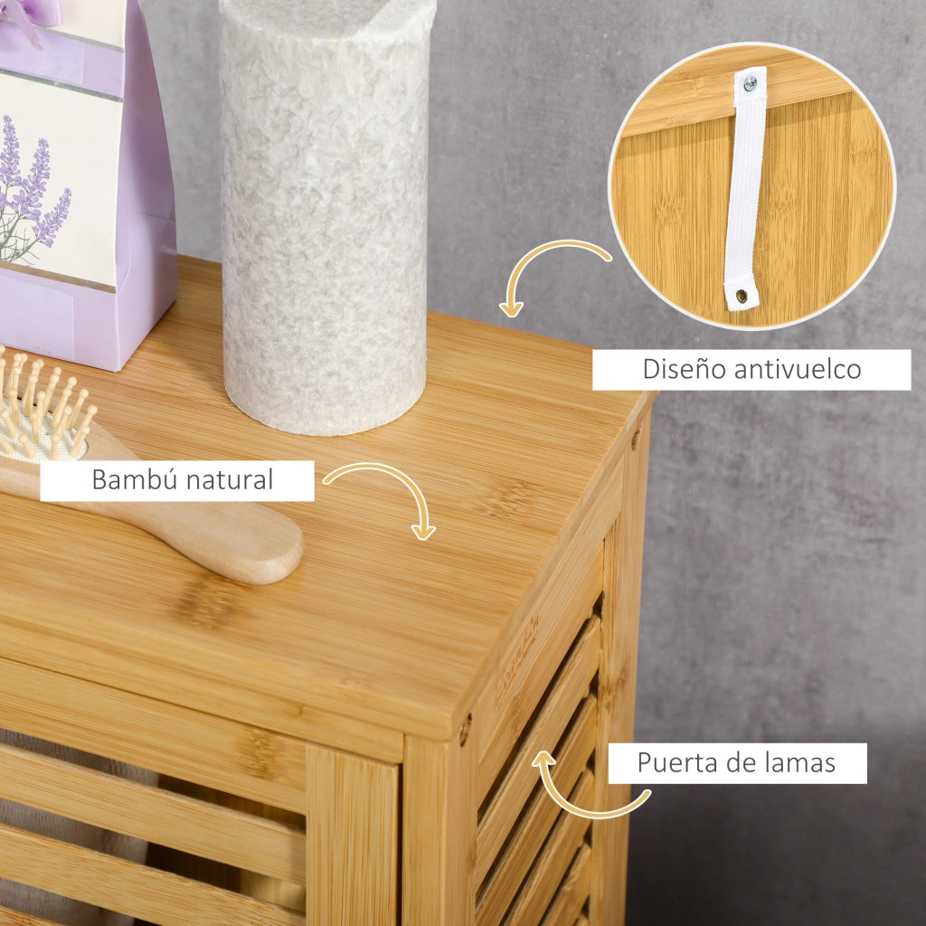 Mobile da Bagno in Bamb¨´ con Ripiani Aggiustabili ¨C Minimal ¨C 30x19,9x70 cm Natural