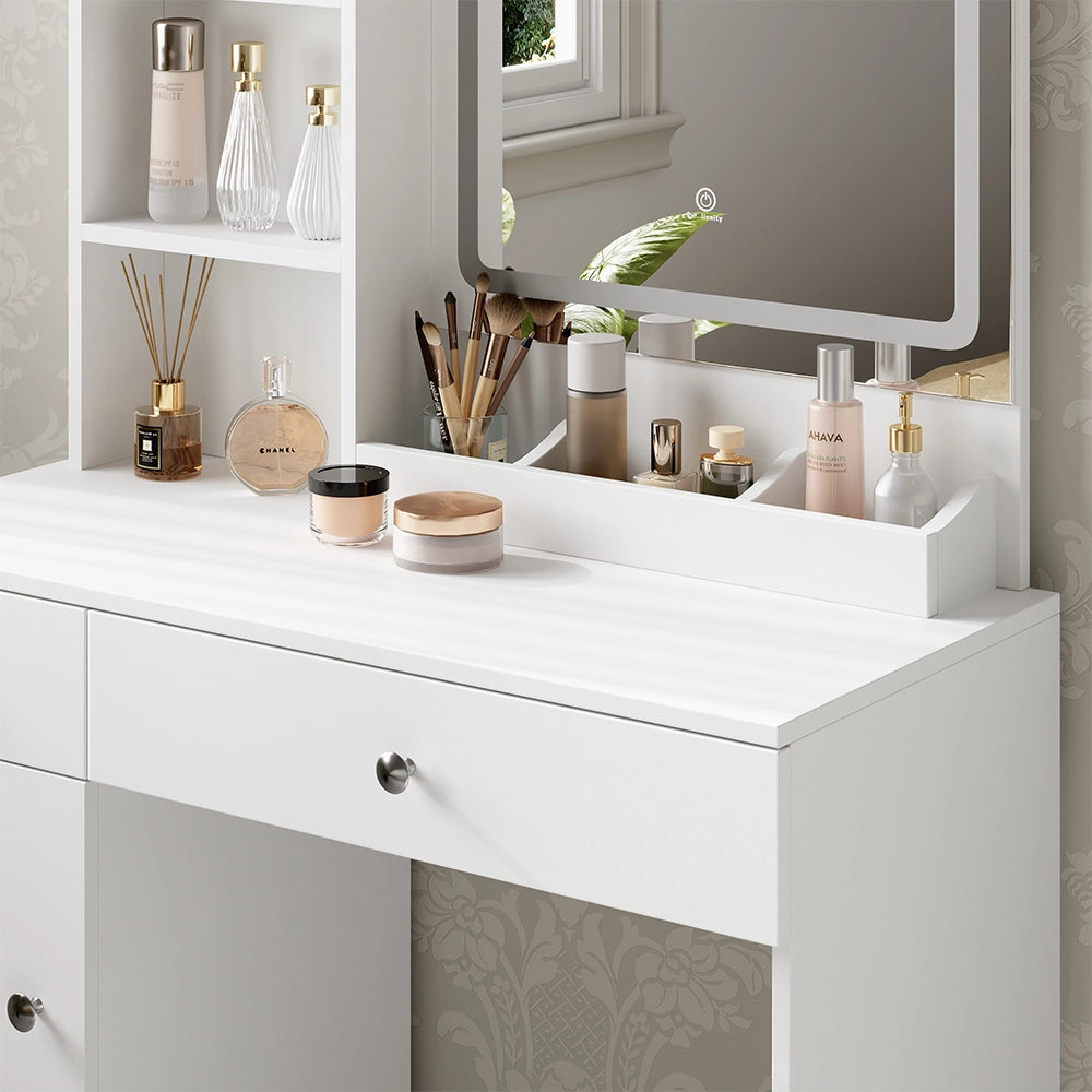 Vicco Tavolo da toilette Bianco 90 cm con specchio