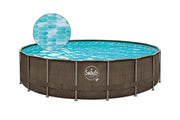 ELITE - PISCINA CON TELAIO IN VIMINI - 5,49 x 1,22 m, Vimini scuro (Doppio Rattan)
