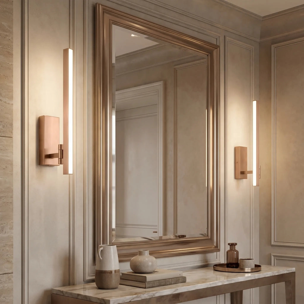 Applique Da Bagno Led Swe037-1w 40cm Brush Copper
