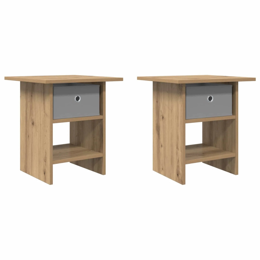Comodino con cassetto 2 pcs Rovere artigianale 41 x 40 x 45 cm