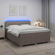 Letto box spring con materasso Tortora 160 x 200 cm Tessuto 3452716