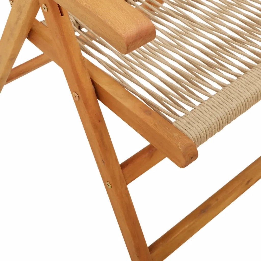 Sedie da Giardino Reclinabili 8pz Beige Legno Massello Acacia 3214537