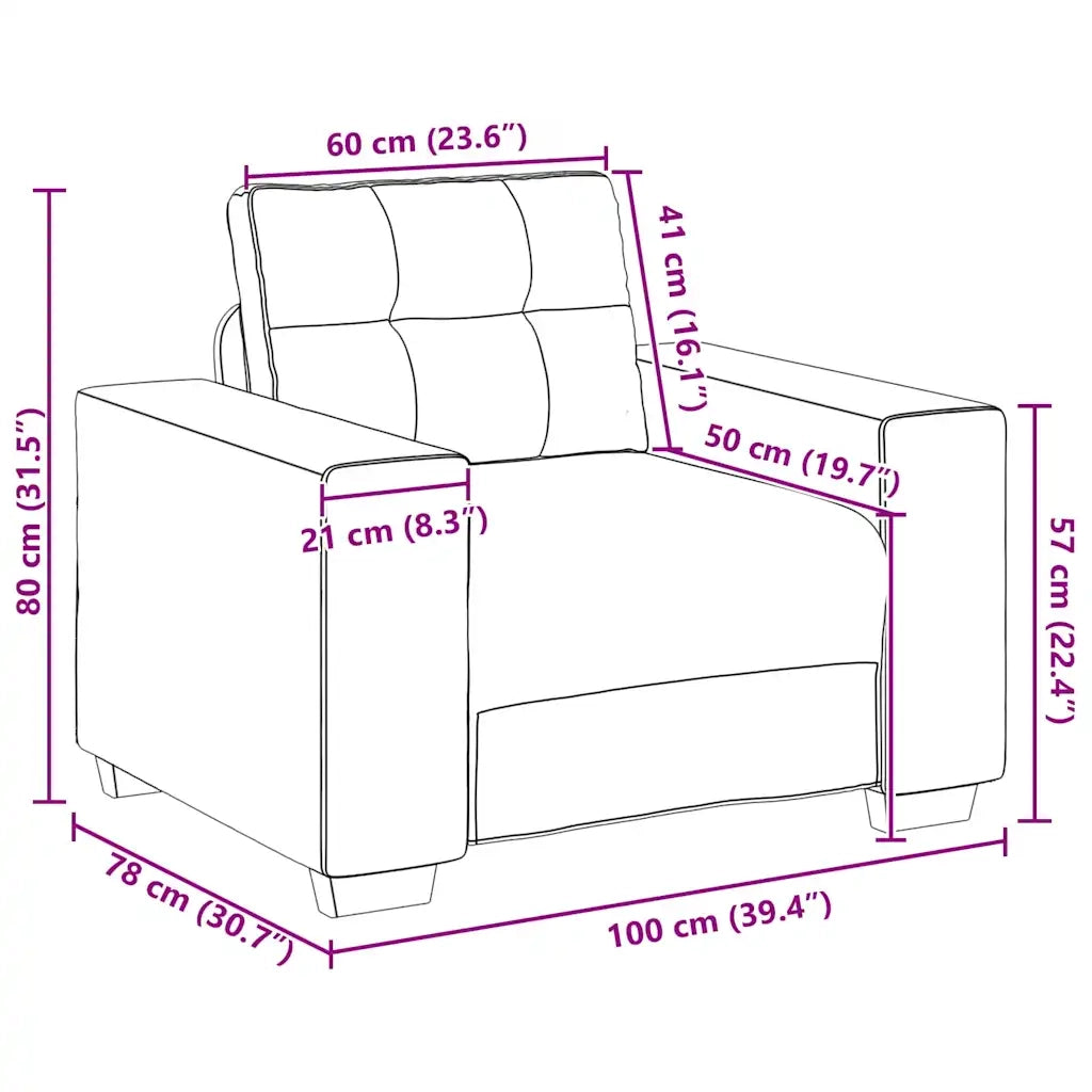 Poltrona Sofa con cuscino Marrone Pelle sintetica e Legno 4105108