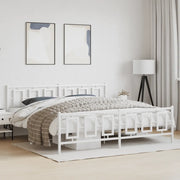 Giroletto con Testiera e Pediera-Struttura Letto Metallo Bianco 193x203 cm 227587