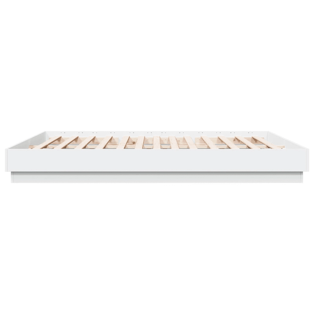 Giroletto con Luci LED-Struttura Letto Bianco 200x200 cm