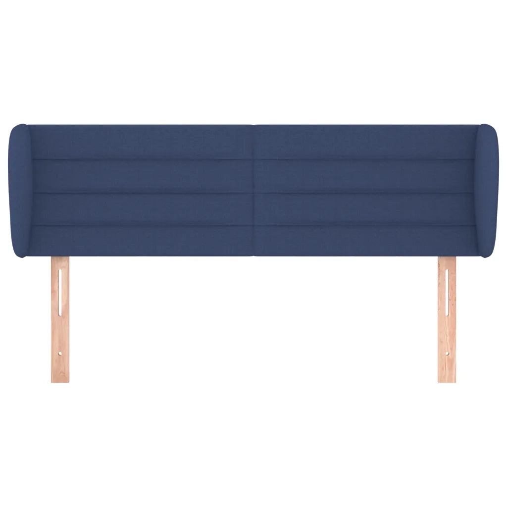Testiera ad Orecchio-Testata con Orecchie Blu 147x23x78/88cm in Tessuto 351080