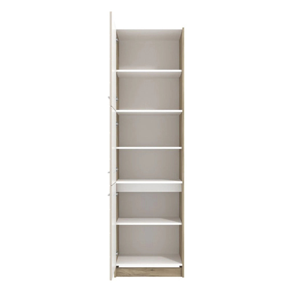 Mobile da Cucina Volvera, Dispensa da Cucina 5 Ripiani, 60x57.5x214.5h cm Beige