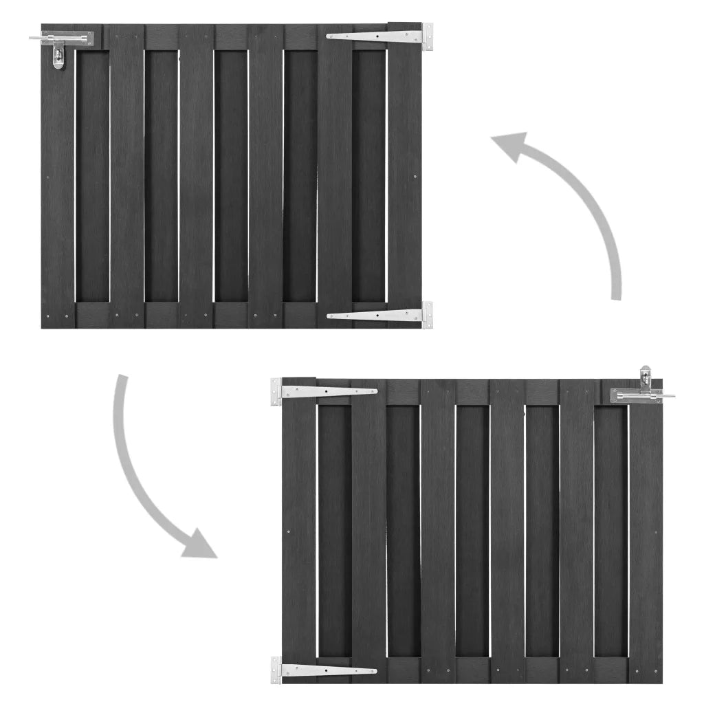 Cancello da Giardino in WPC 100x80 cm Grigio CFW5190175