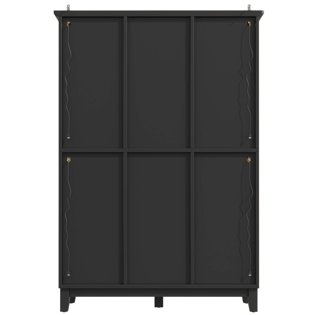 Mobile bar con LED RGB da app 3 cassetti ripiani regolabili portabicchieri portabottiglie MDF nero 120 × 40 × 180,5 cm
