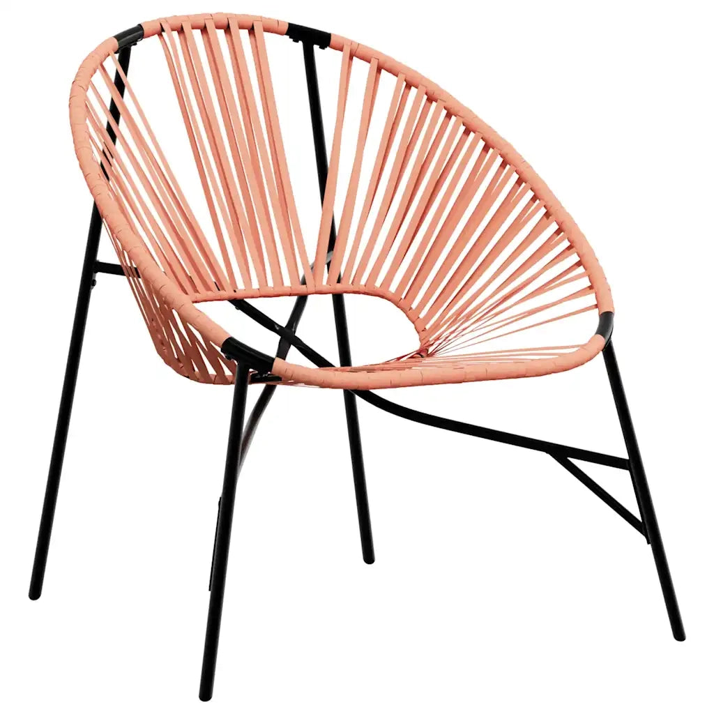 vidaXL Sedia da Giardino a Uovo in Polyrattan Nero e Arancione