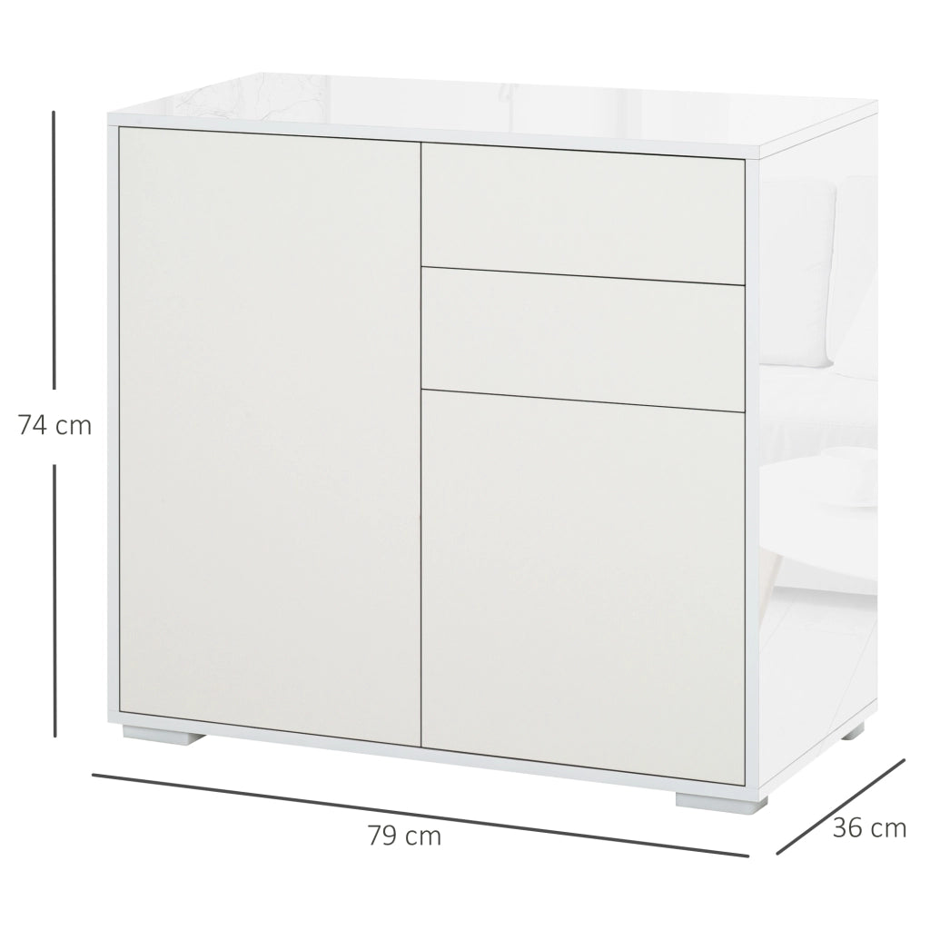 Armadio con ante e cassetti ¨C zephmum ¨C Bianco 79x36x74 cm