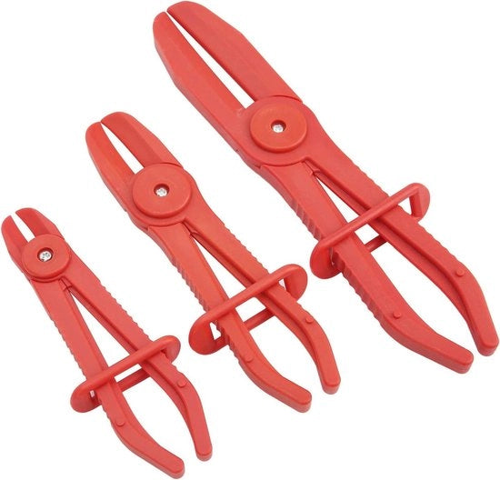 Tang per Sfregamento per Sostituzione Cavi - Set di 3 pezzi con Maniglia Antiscivolo - per Reparazione Auto - Rosso