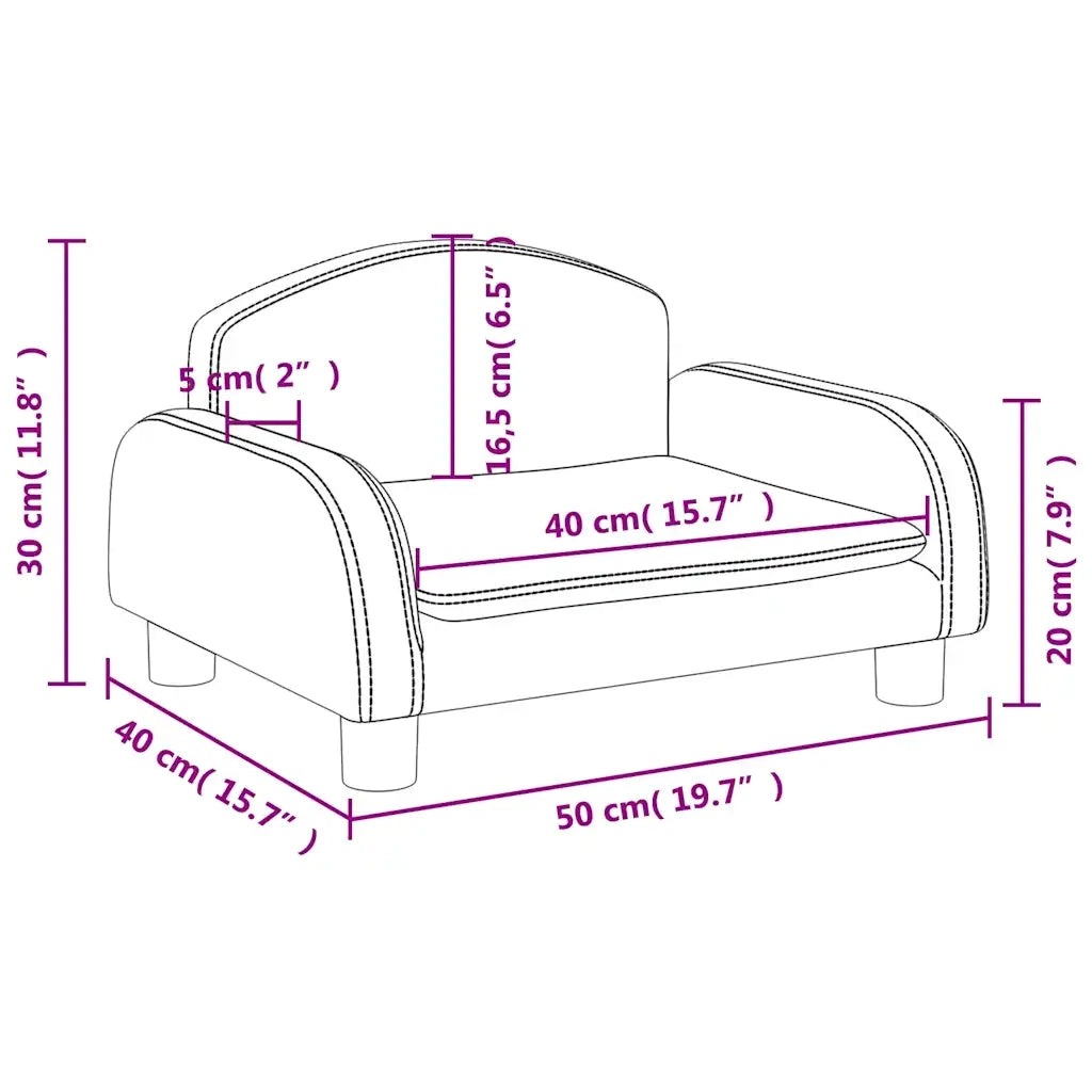 Divano per Bambini-Sofa-Divanetto Grigio Chiaro 50x40x30 cm in Tessuto