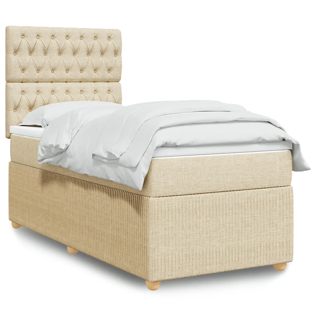 Giroletto a Molle con Materasso Crema 80x200 cm inTessuto 3291895