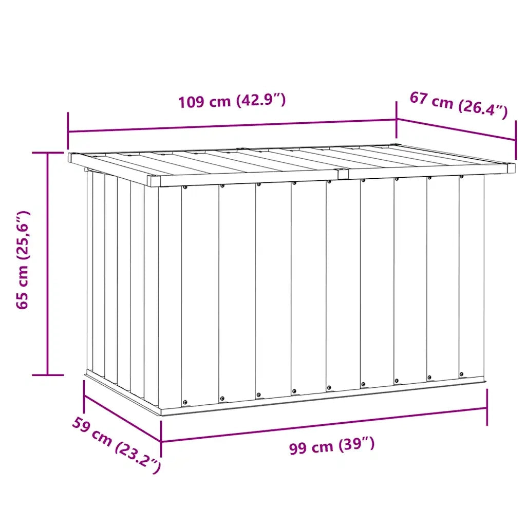 Baule da Giardino Grigio 109x67x65 cm CFW4237036