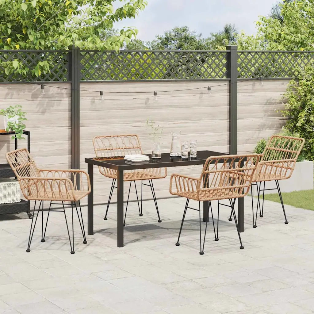 Set da Pranzo per Giardino 5 pz | Set Salotto da Giardino Marrone