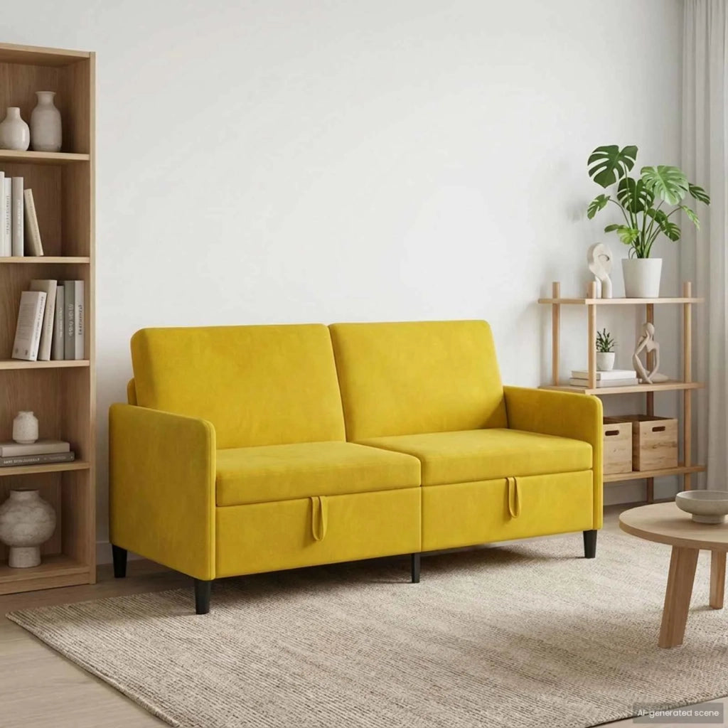 Divano con Storage Giallo 172 x 78 x 87 cm Poliestere 42036968
