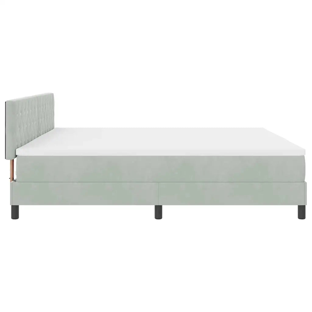 Letto a Sorgente LED con led Grigio chiaro 200 x 200 cm Velluto 3342608