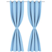 2 Pz Tende Oscuranti Occhielli in Metallo 135x175 cm Turchese 132207