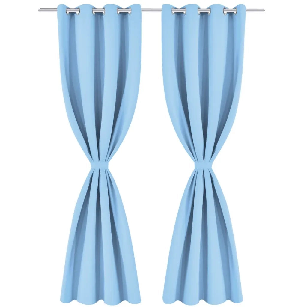 2 Pz Tende Oscuranti Occhielli in Metallo 135x175 cm Turchese 132207