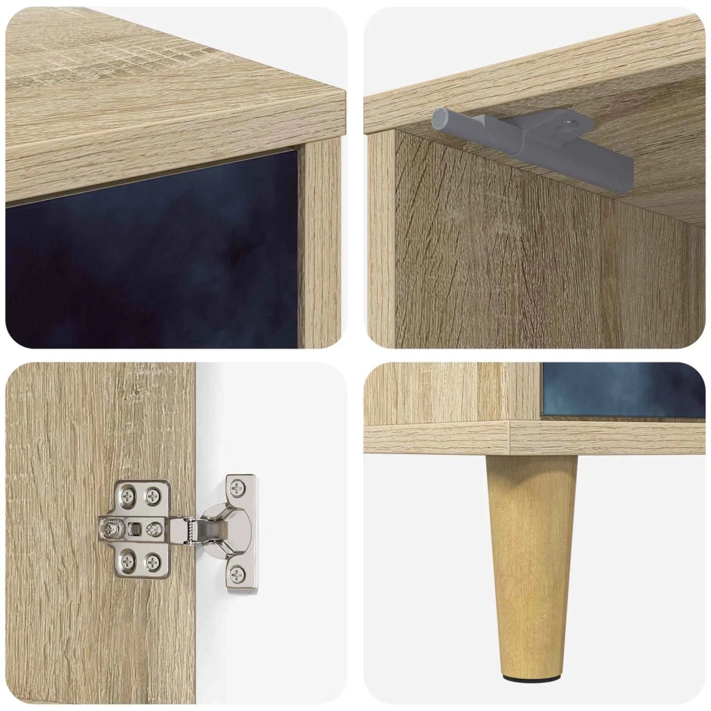 Armadio da Notte RAALTE 2 pz Rovere Sonoma 36 x 33 x 50 cm 8007196