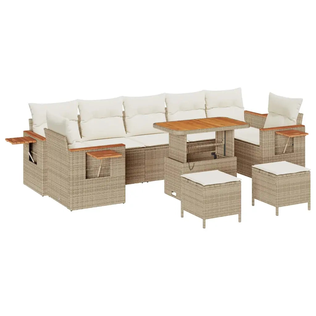 Set Divano da Giardino 13 pcs Beige e Crema polyrattan 3365111