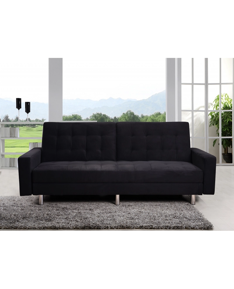 Divano letto 3 posti, reclinabile, contenitore nero 197 cm Sicorage Kayer