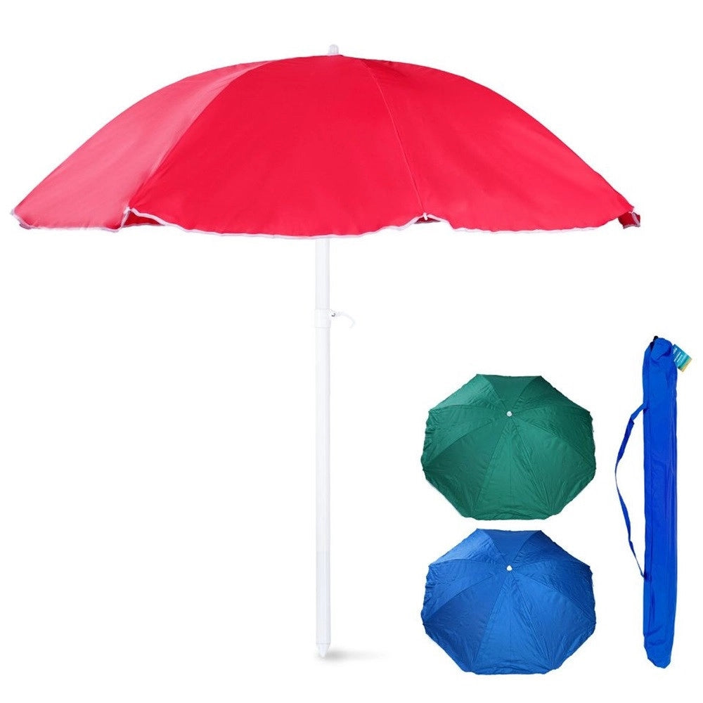 Trade Shop - Ombrellone Spiaggia Mare Da 180 Cm Tinta Unita Regolabile Con Sacca Trasporto 618405 -