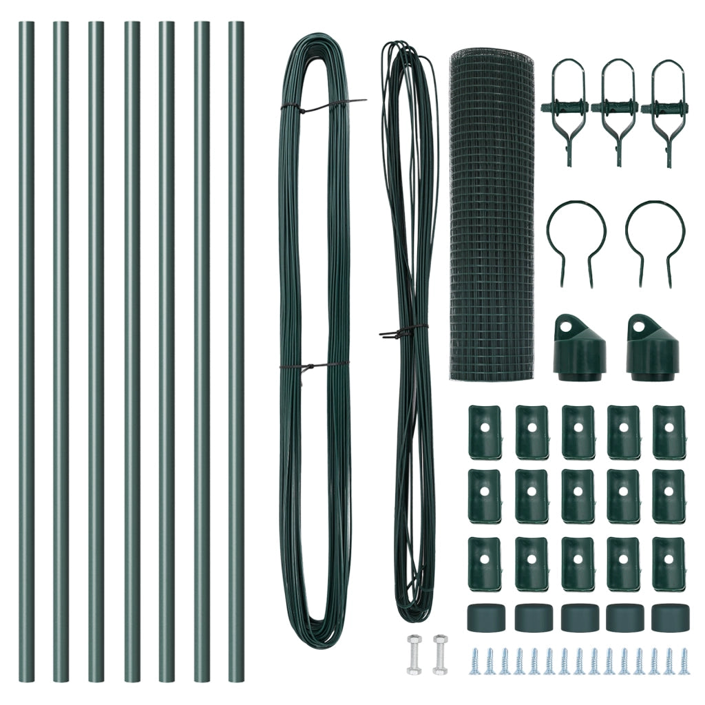 Set di Pali per Recinzione Set di 2 Verde