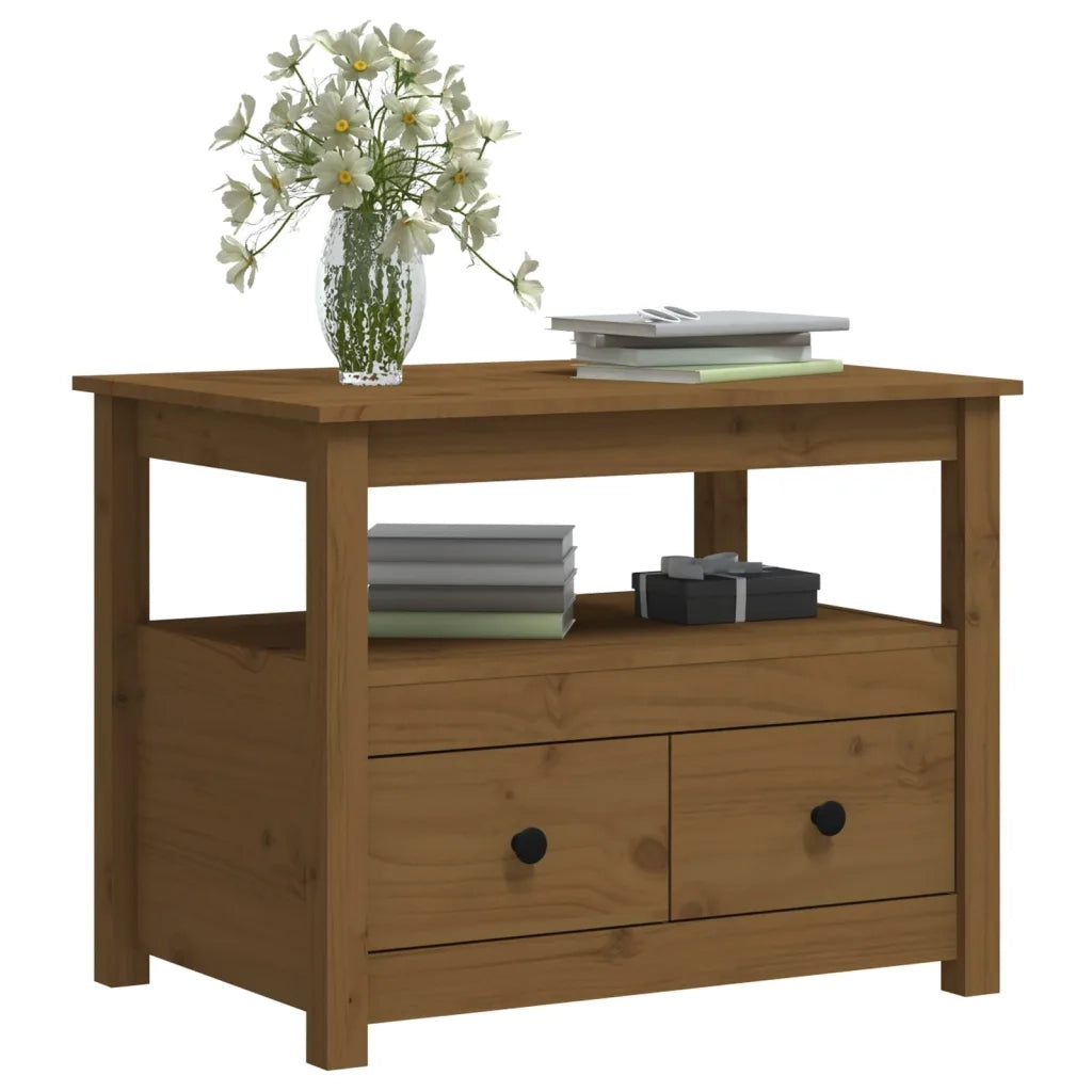 Tavolino da salotto | Tavolino da caff¨¨ | Tavolino da Soggiorno ambra 71x49x55 cm in Legno Massello di Pino