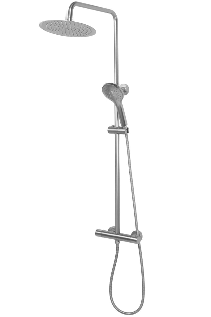 Set Doccia Con Termostato Rea Vincent Nickel Brush Inox