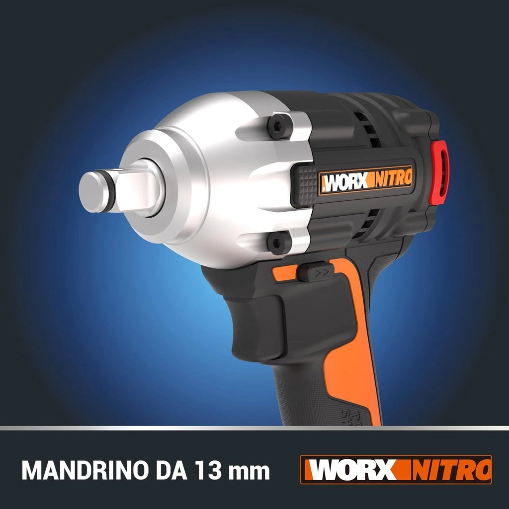 NITRO WX272.9 Avvitatore a impulsi a batteria da 20 V - 300 Nm con motore brushless - Solo utensile